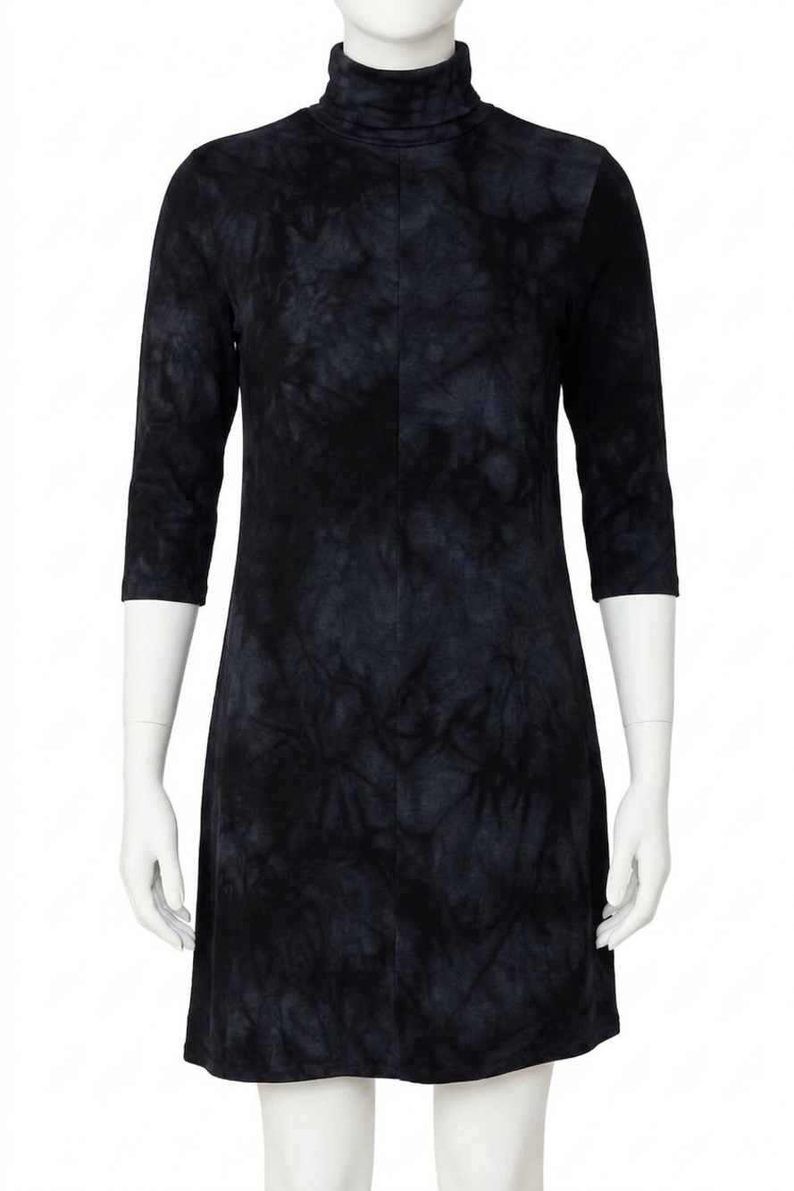 NEW FRENCH KYSS tie dye mock neck dress in oil